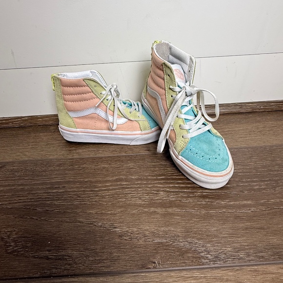 Vans Sk8 Hi-Top Kids Colorblock Sneakers, Suede, Zip Up, Size 2, Summer, Casul - Picture 1 of 9